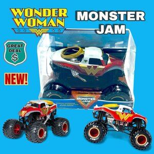 Monster Jam Official Wonder Woman Monster Truck Die-Cast Vehicle 124 Scale! NEW!